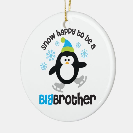 お兄さんがあること幸せな雪 セラミックオーナメント (左)