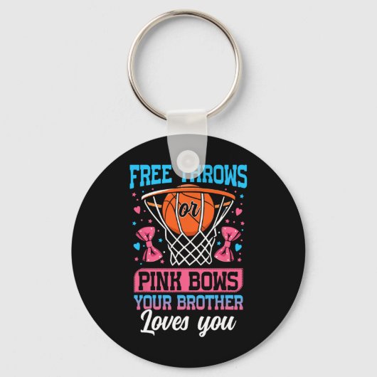 お兄さんが愛する無料の投げまたはピンクの弓 キーホルダー (正面)