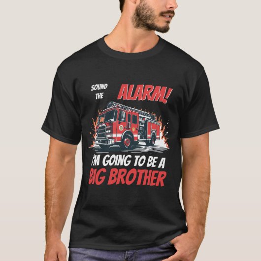 お兄さんになるよ キッズTシャツ はしご消防車 Tシャツ (正面)