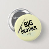 お兄さんの魚釣りのTシャツおよびギフト 缶バッジ (正面&裏面)