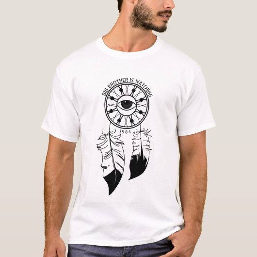 お兄さんは白いTを見ています Tシャツ (正面)