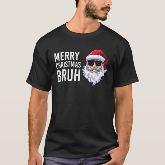 お兄さんへのクリスマスのお祝い・面白いステッカー Tシャツ (正面)