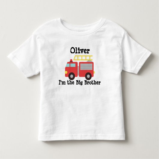 お兄さんカスタマイズ赤消防車兄弟 トドラーTシャツ (正面)