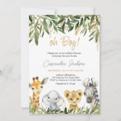 お兄さんグリーンサファリベイビーシャワー 招待状 (正面)