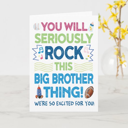 お兄さんデビューおめでとう!あなたはきっと素敵なお兄さんになるよ! カード (黄色い花)