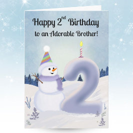 お兄さんハッピー2歳の誕生日 雪だるまくんの建築 カード