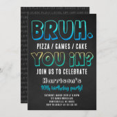 お兄さん誕生日パーティー少年招待状 招待状 (正面/裏面)