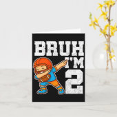 お兄さん、私は2才で面白すぎるダブセフットボールギフトを2歳の誕生日に カード (黄色い花)