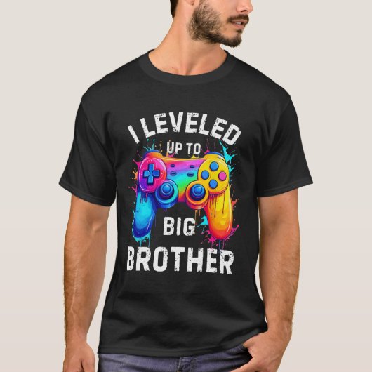 お兄ちゃんになったよ 面白ゲーマーのためのスプラッシュアート Tシャツ (正面)