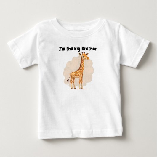 お兄ちゃんになった現代の男の子の幼児用Tシャツ ベビーTシャツ (正面)