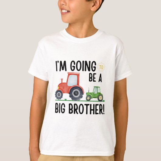 お兄ちゃんになるよ、かわいいトラクターのいる農場 Tシャツ (正面)