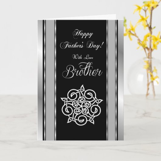 お兄ちゃん/お父さんの日 – ケルト結び目模様 カード (黄色い花)