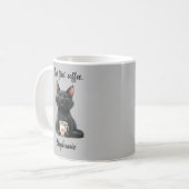 お先に面白い黒猫 コーヒーマグカップ (正面左)