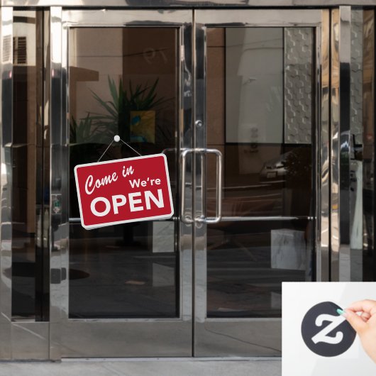 お入りください 私たちは営業中 お店のショップ ウィンドウサイン (オフィスドア)