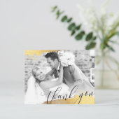 お写真ありがとう 現代の贅沢 ゴールドの縁取り サンキューカード (スタンド正面)