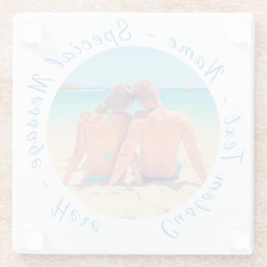 お写真とテキストでオリジナルのガラスコースターをカスタマイズ ガラスコースター (裏面)