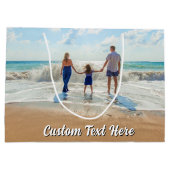 お写真とテキストでオリジナルギフトバッグを作成 - カスタムテキストを入れて特別なプレゼントに ラージペーパーバッグ (裏面)