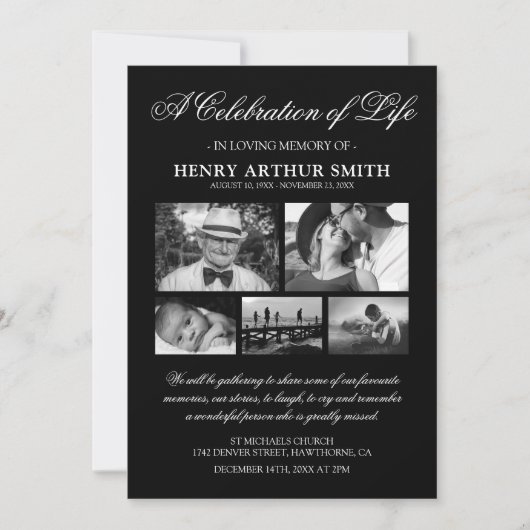 お写真によるライフメモリアルのお祝い 招待状 (正面)