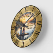 お写真のマリン時計 ラウンド壁時計 (傾斜)