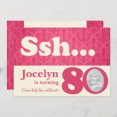 お写真を追加してサプライズ80歳の誕生日招待状 招待状 (正面/裏面)