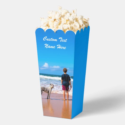 お写真を飾ったオリジナルポップコーンボックス（お名前入り) フェイバーボックス (はじけた状態)