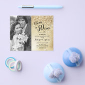 お写真付きでサプライズ！50周年記念招待状 チラシ (シングル)