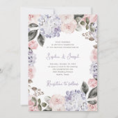 お写真付きの水彩花のウェディング | 結婚式 招待状 (正面)