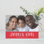 お写真付きの赤いフランス風クリスマスカード シーズンカード (スタンド正面)