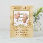 お写真入りでオーダーメイドの50周年記念パーティー招待状 招待状 (スタンド正面)