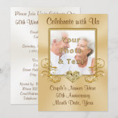 お写真入りでオーダーメイドの50周年記念パーティー招待状 招待状 (正面/裏面)