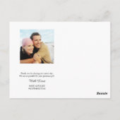 お写真入りゴールドコンフェッティスクリプト感謝メッセージ ポストカード (裏面)