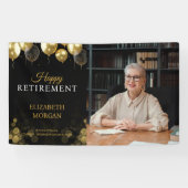 お写真入りゴールドバルーン ハッピーリタイアメント 横断幕 (横)