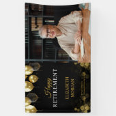 お写真入りゴールドバルーン ハッピーリタイアメント 横断幕 (縦)