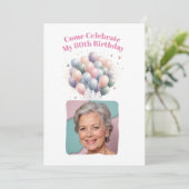 お写真入り80歳誕生日バルーン 招待状 (スタンド正面)