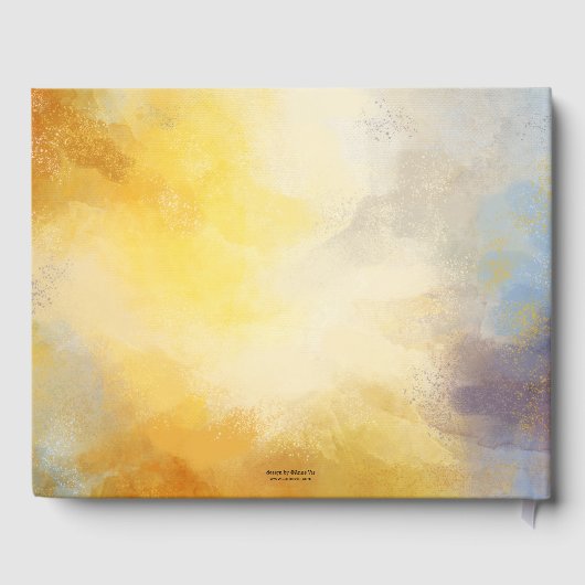 お写真3枚の水彩アート ブライダルシャワー ゲストブック (裏面)