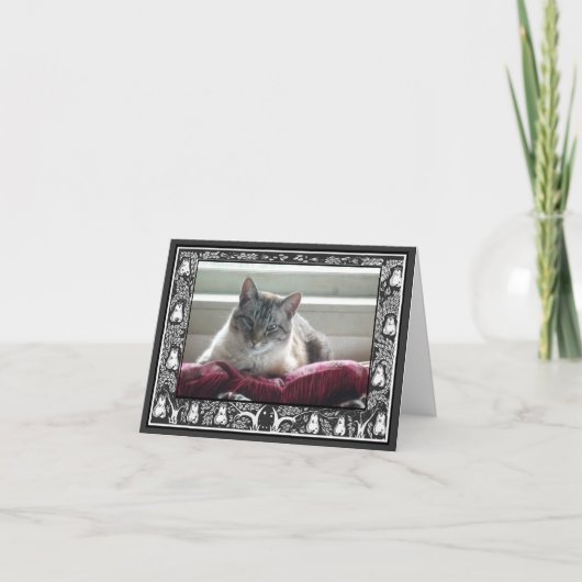 お写真 ウェディング サンクス ブラック＆ホワイト アート サンキューカード (正面)