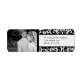 お写真 ウェディング ヴィンテージ ブラック ダマスク ラベル (正面)