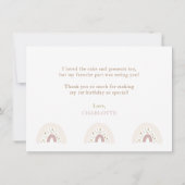 お写真 ファーストバースデー パープル ゴールド サンキューカード (裏面)