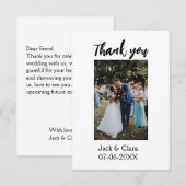 お写真 現代的でエレガント シンプルなウェディング サンクス サンキューカード (正面/裏面)