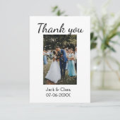 お写真 現代的でエレガント シンプルなウェディング サンクス サンキューカード (スタンド正面)