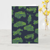 お出かけブルー＆グリーン移動車両カー少年 カード (黄色い花)