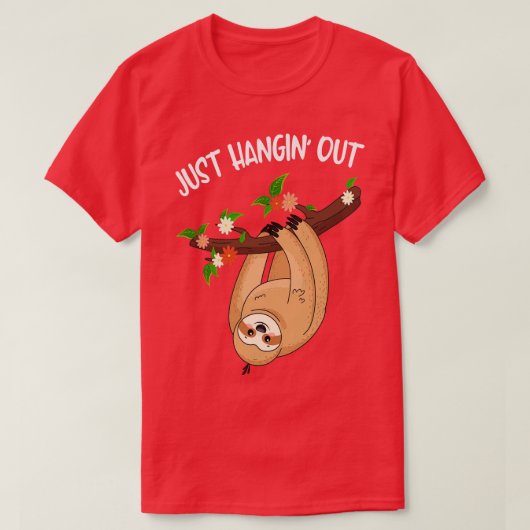 お出かけ 面白い 可愛い ナマケモノ Tシャツ (デザイン正面)