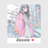 お出かけJKシール|寿司娘 Seal GenerativeAI シール (シート)