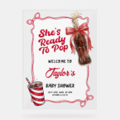 お出迎えベイビーシャワーアクリルサイン Ready to Pop アクリルサイン (正面)