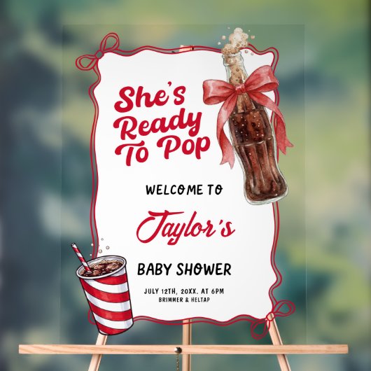 お出迎えベイビーシャワーアクリルサイン Ready to Pop アクリルサイン (ニュートラル)