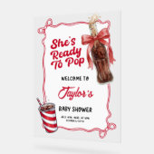 お出迎えベイビーシャワーアクリルサイン Ready to Pop アクリルサイン (傾斜)