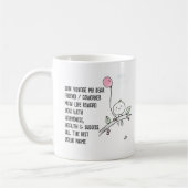 お別お洒落れ同僚ラインアート手書き コーヒーマグカップ (左)