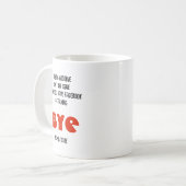 お別れおもしろいの同僚ソーシャルメディアがマグカップをストーカー コーヒーマグカップ (正面左)