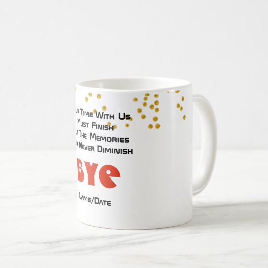 お別れおもしろいの同僚 – 退任ギフト コーヒーマグカップ (正面右)