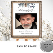 お別れのウェルカムフォト ブルーラスティック フォリアージ サイン